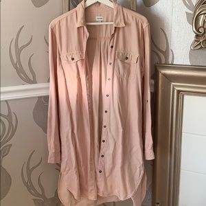 Pink shirt dress